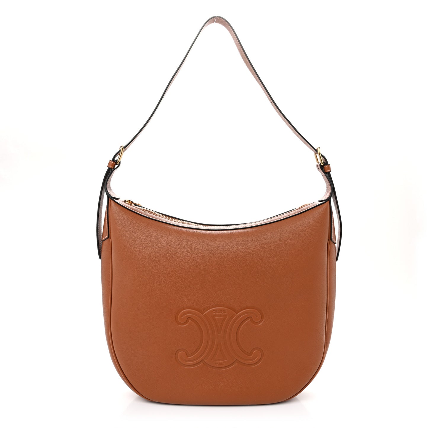 Supple Calfskin Medium Triomphe Heloise Shoulder Bag Tan
