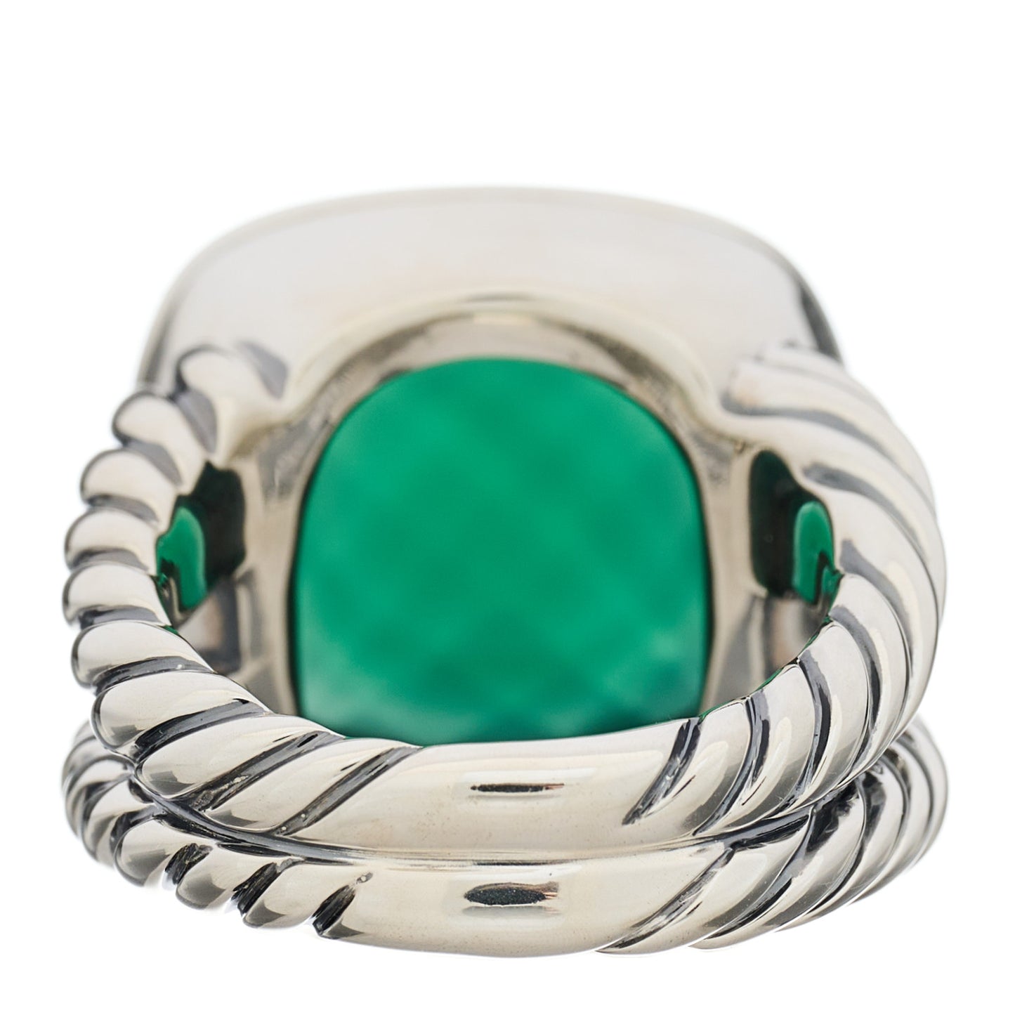 Sterling Silver Green Onyx 14mm Albion Ring 52 6