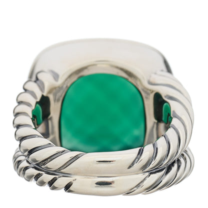 David Yurman Sterling Silver Green Onyx 14mm Albion Ring 52 6 3 of 5