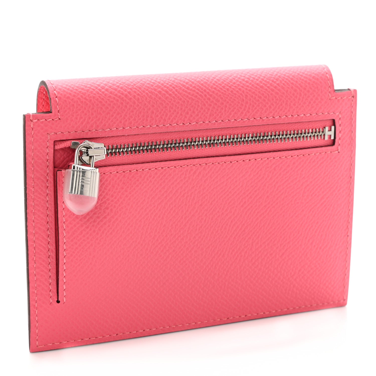 Hermes Epsom Kelly Pocket Compact Wallet Rose Azalee 3 of 7