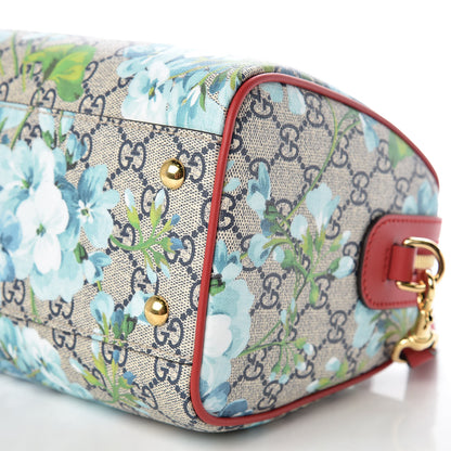 Gucci GG Supreme Monogram Blooms Small Boston Beige Blue Navy Hibiscus Red 9 of 9