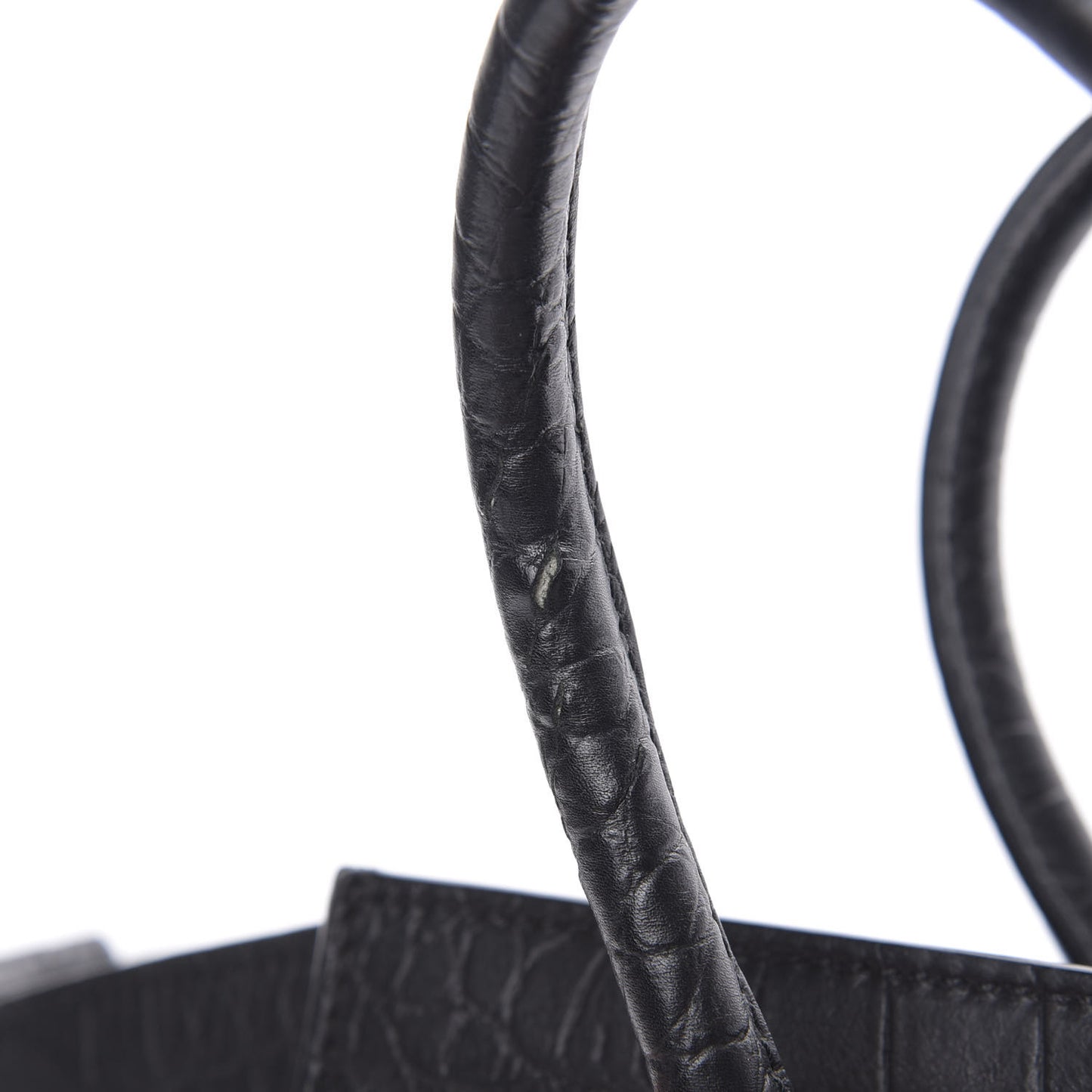 Crocodile Embossed Calfskin Medium Phantom Luggage Black