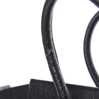 Celine Crocodile Embossed Calfskin Medium Phantom Luggage Black 15 of 16