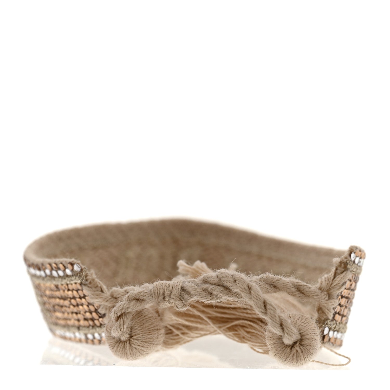 Christian Dior Woven Cotton Crystal Embroidered J'Adior Friendship Bracelet Blue Gold 3 of 5