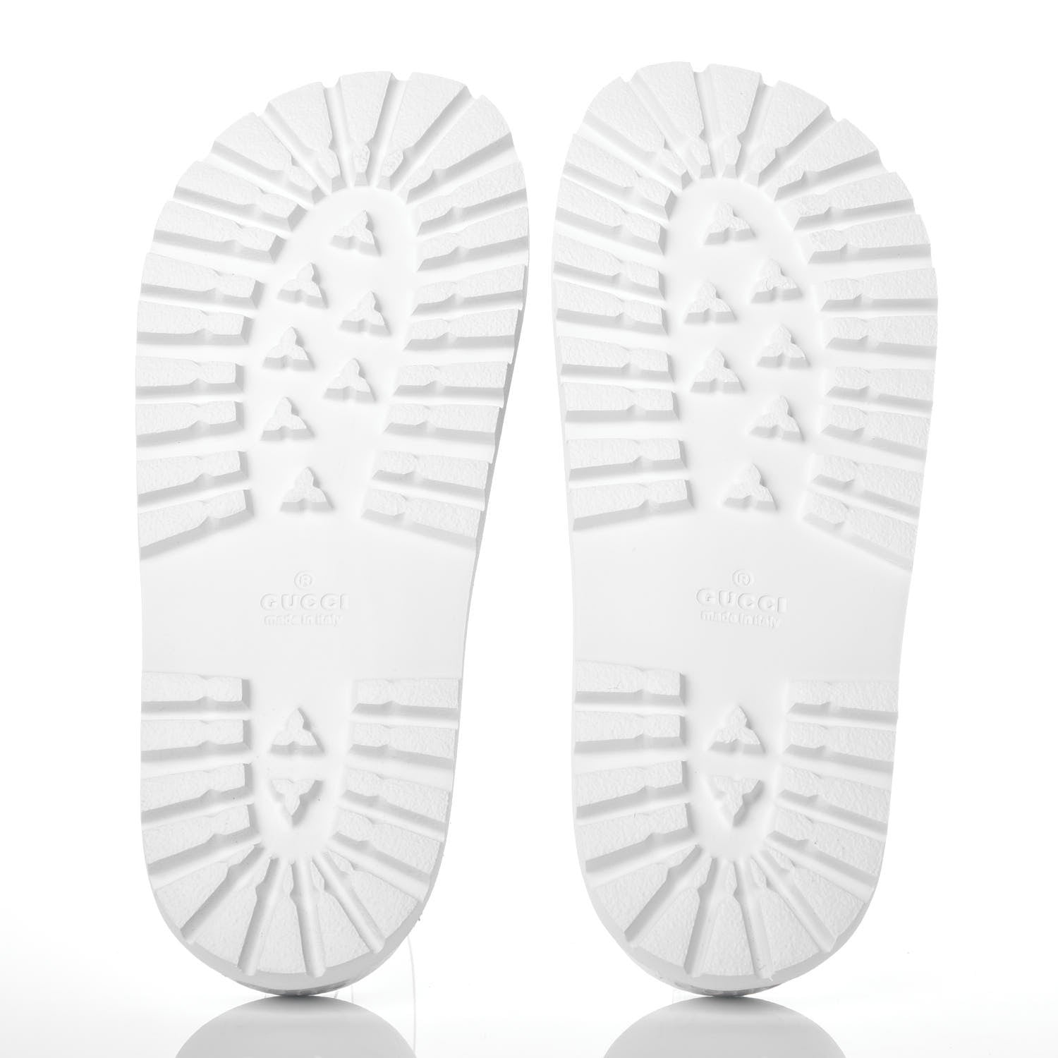 Gucci Rubber Web Mens Lug Sole Slide Sandals 6 Great White Green Red 6 of 8