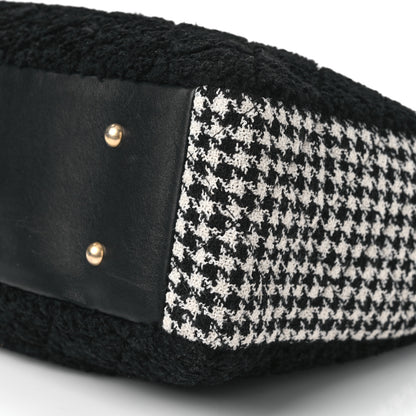 Chanel Shearling Tweed Shopper Tote Black 10 of 11