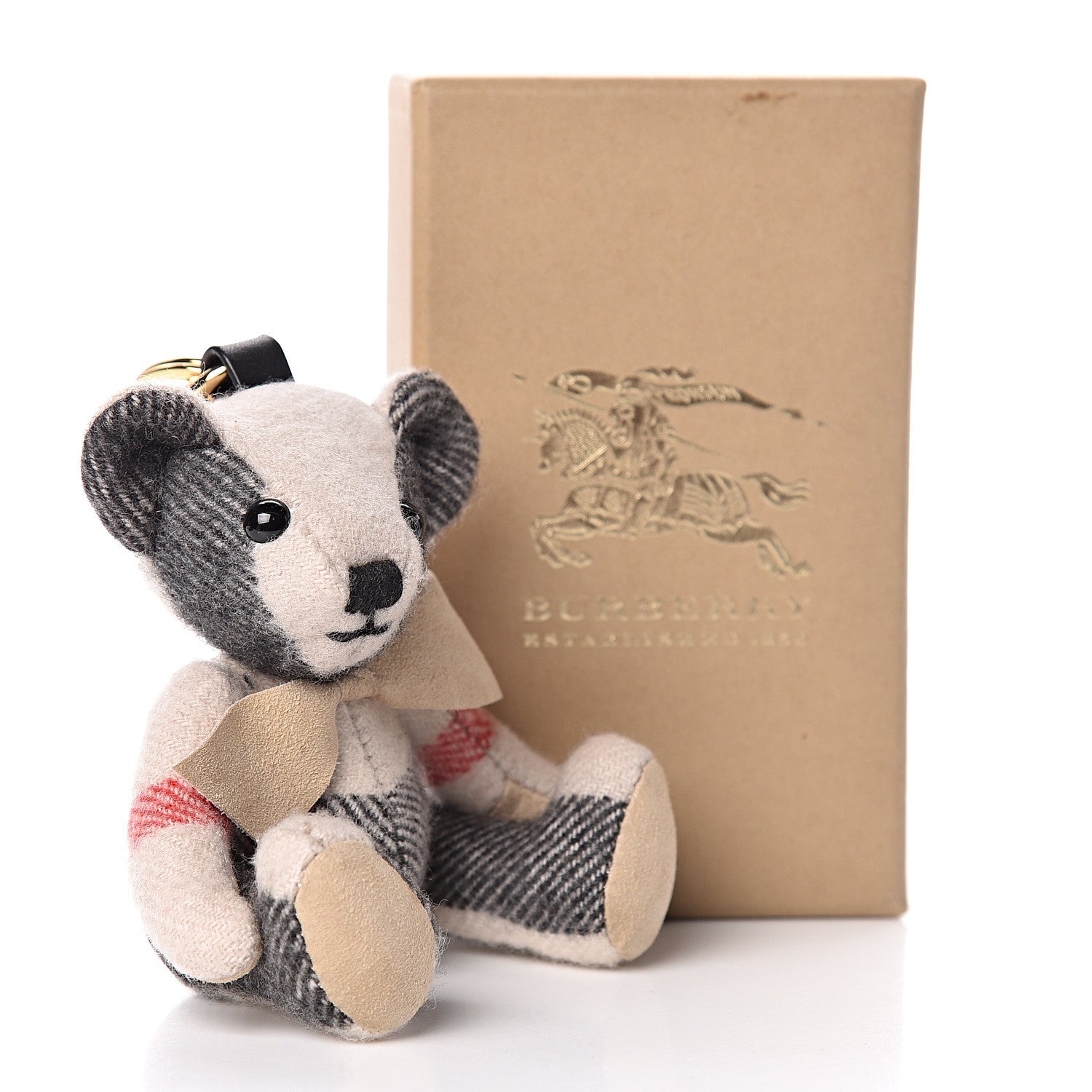Burberry Cashmere House Check Thomas Bear Bag Charm Stone 3 of 3