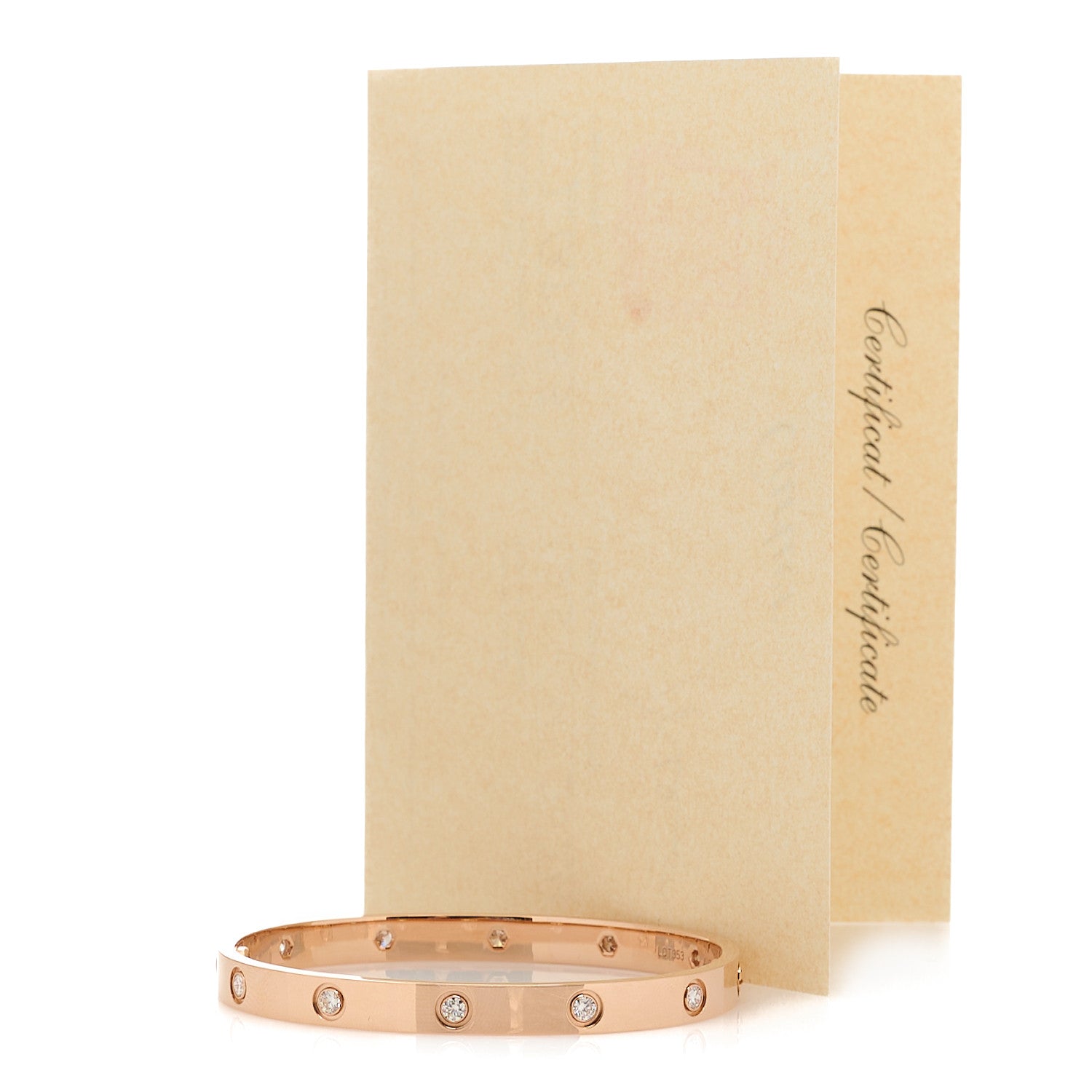 Cartier 18K Pink Gold 10 Diamond LOVE Bracelet 18 5 of 5