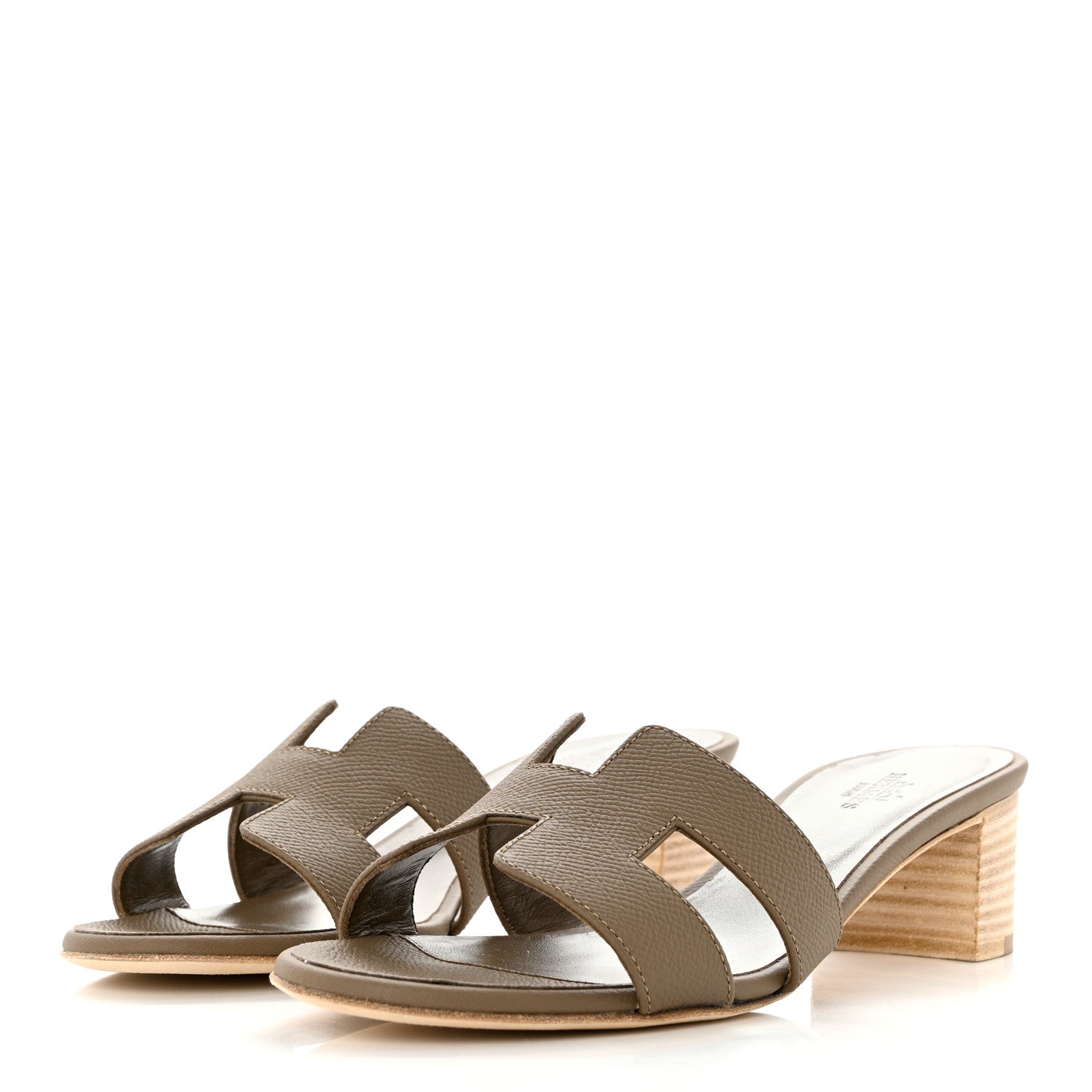 Hermes Epsom Oasis Sandals 38 Etoupe 3 of 9