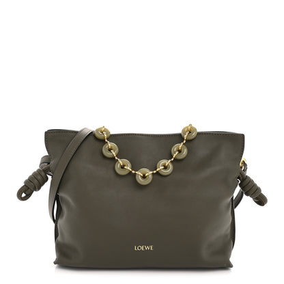 Loewe Mellow Nappa Donut Chain Flamenco Knot Clutch Khaki Green 1 of 12