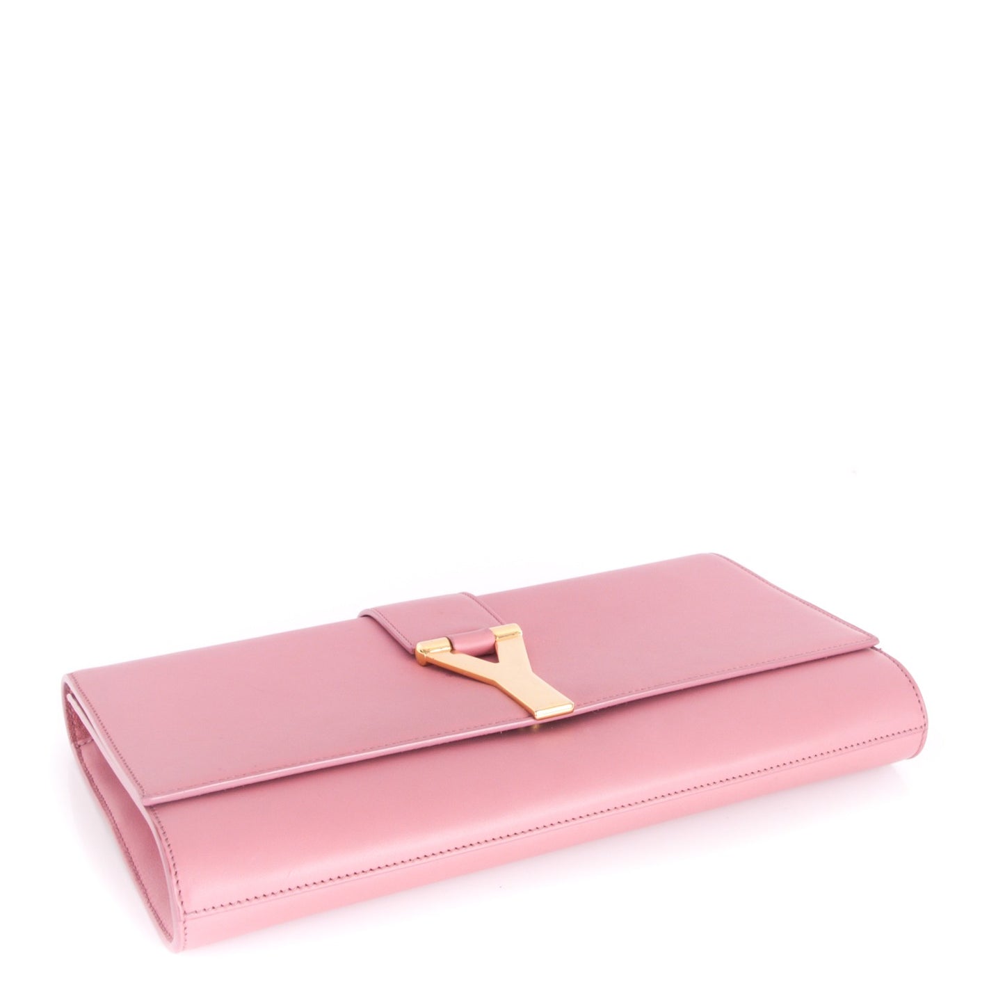 Calfskin Classic Y Ligne Clutch Dark Rose