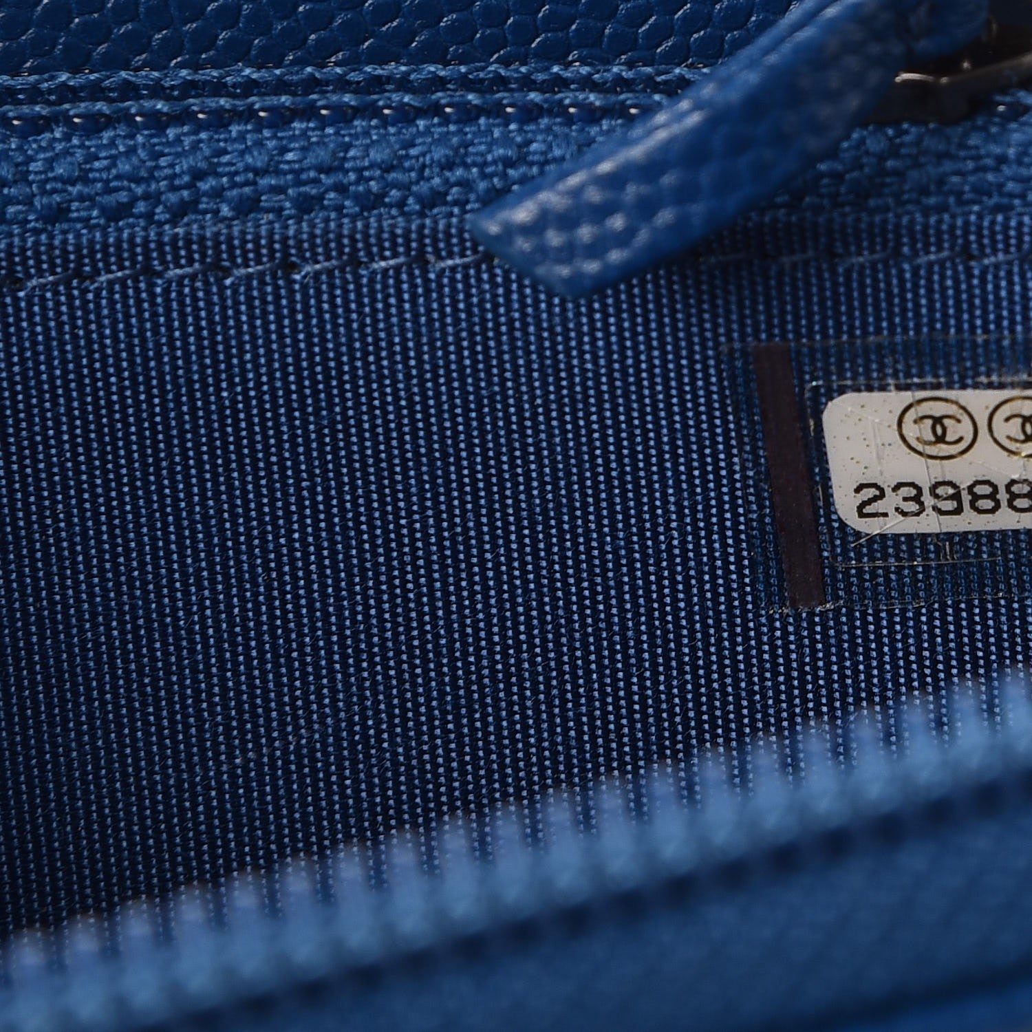 Chanel Caviar Quilted Boy Small Zip Around Wallet Blue 8 of 9