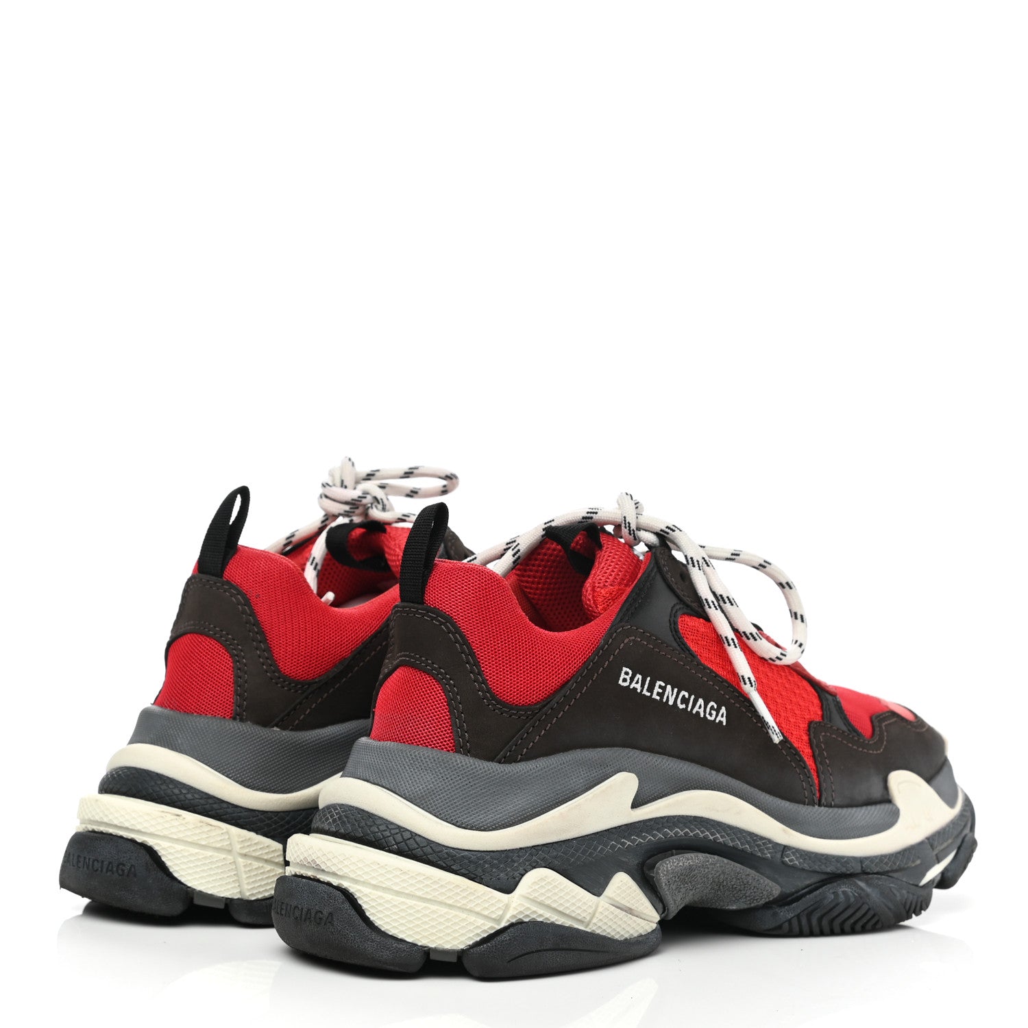 Balenciaga Fabric Mesh Mens Triple S Sneakers 41 Rouge Black 4 of 8