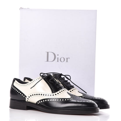 Christian Dior Calfskin Diorunit Oxford Flats 40 Black White 11 of 11