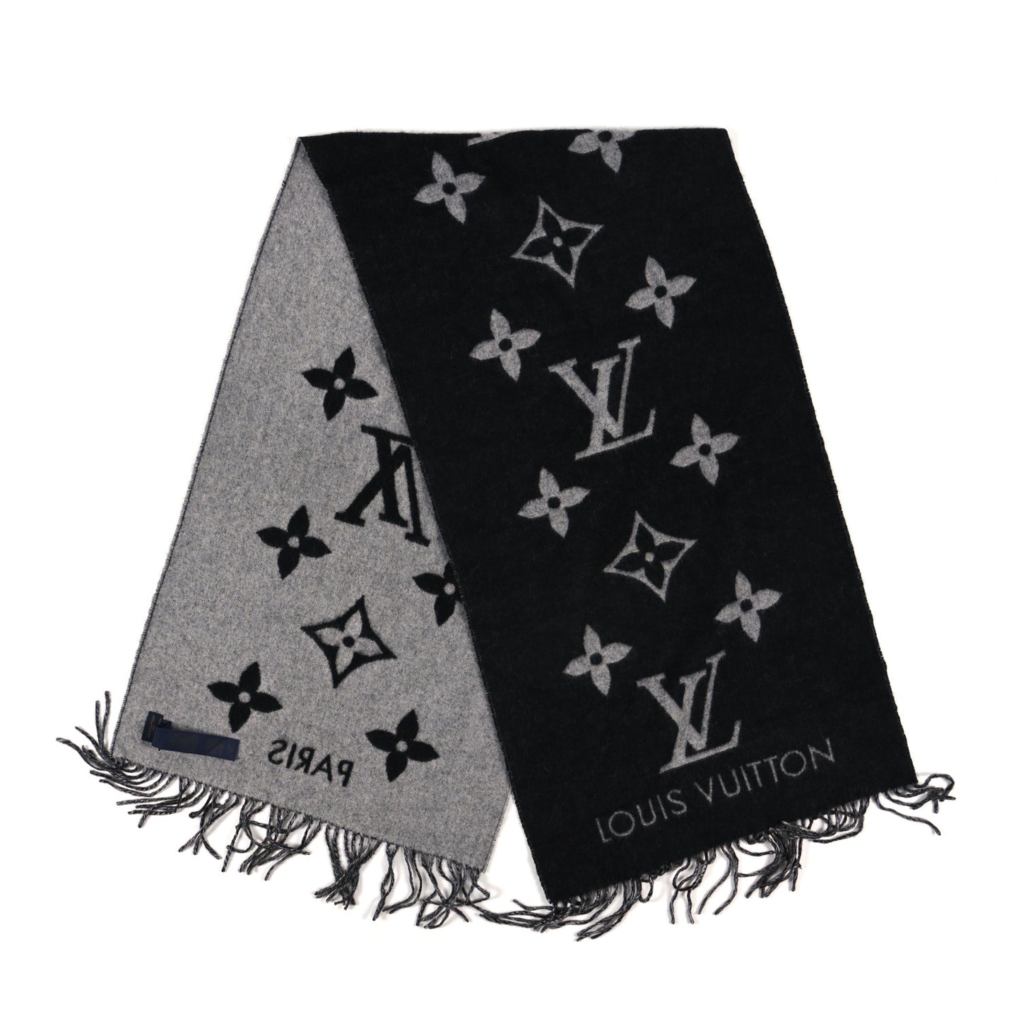 Cashmere Monogram Reykjavik Scarf Black