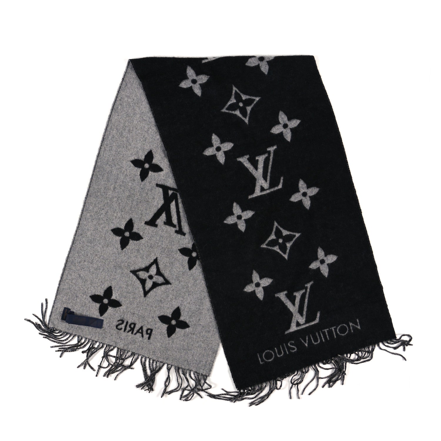 Louis Vuitton Cashmere Monogram Reykjavik Scarf Black 2 of 3