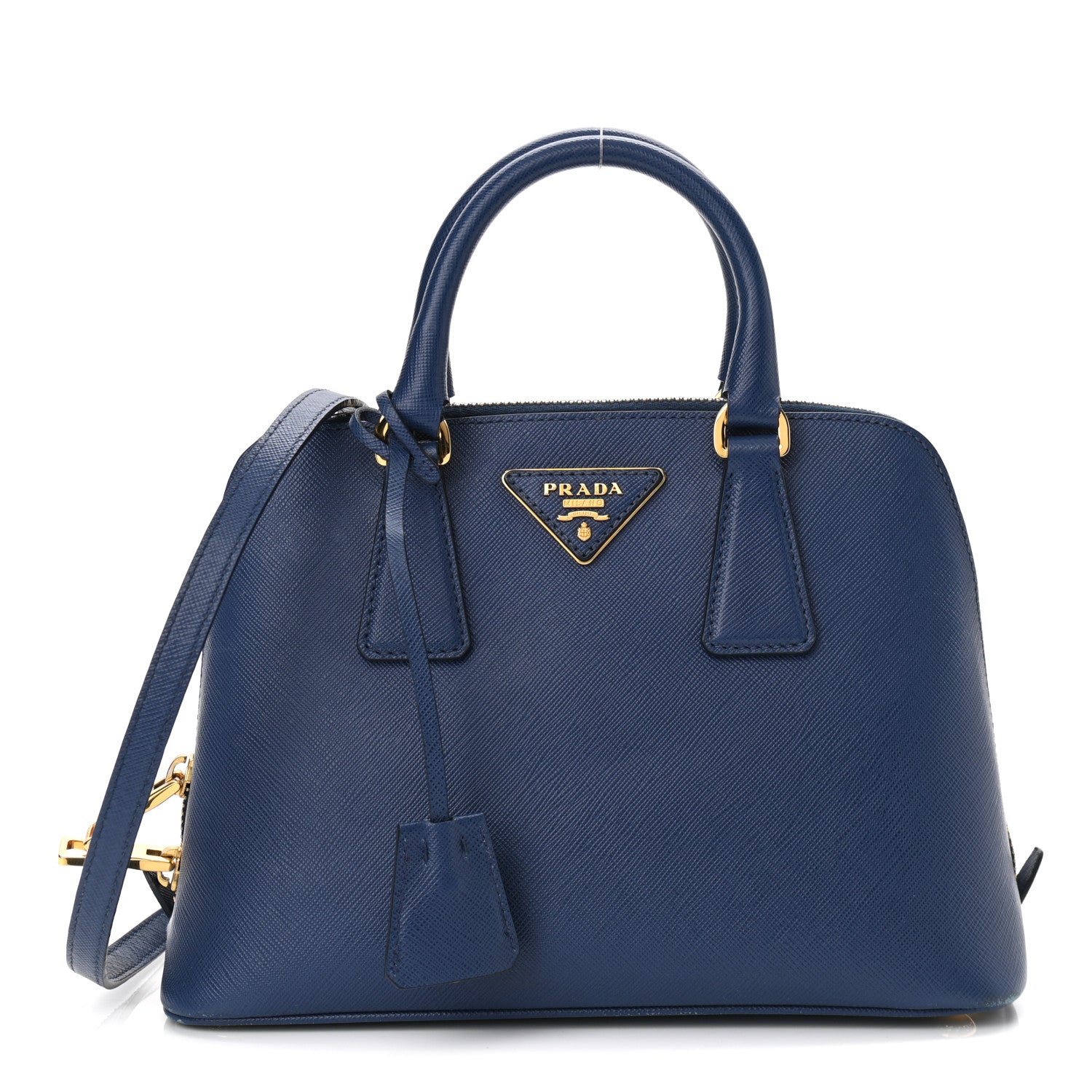 Prada Saffiano Lux Small Promenade Tote Bluette 1 of 9