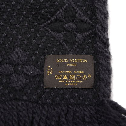 Louis Vuitton Wool Silk Logomania Scarf Charcoal Grey 3 of 3
