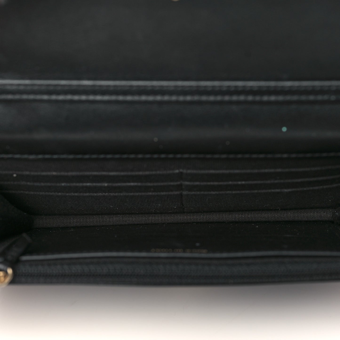 Lambskin Quilted Pearl Wallet On Chain WOC Black
