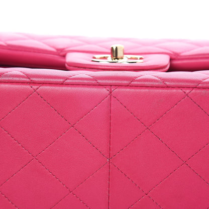 Chanel Lambskin Quilted Jumbo Double Flap Fuchsia 19 of 23