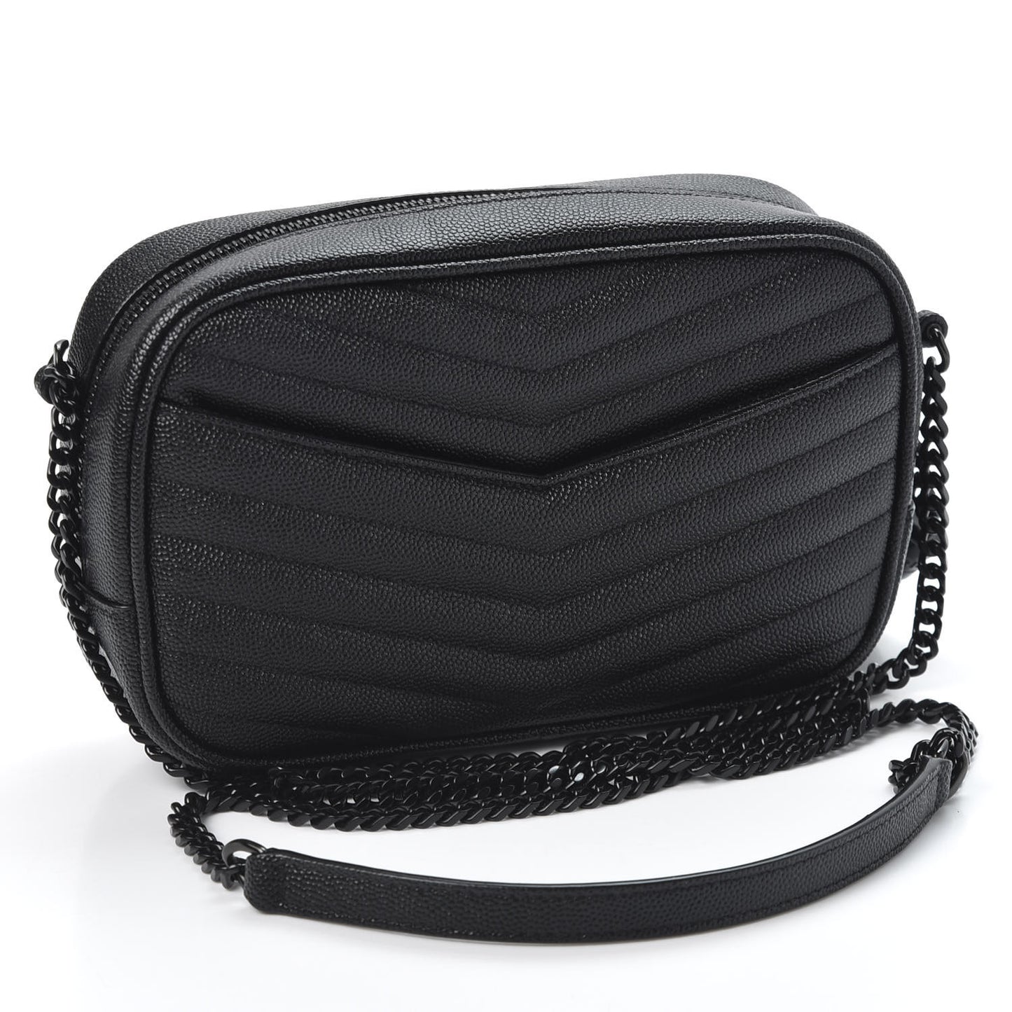 Grain De Poudre Matelasse Monogram Mini Lou Camera Bag Black