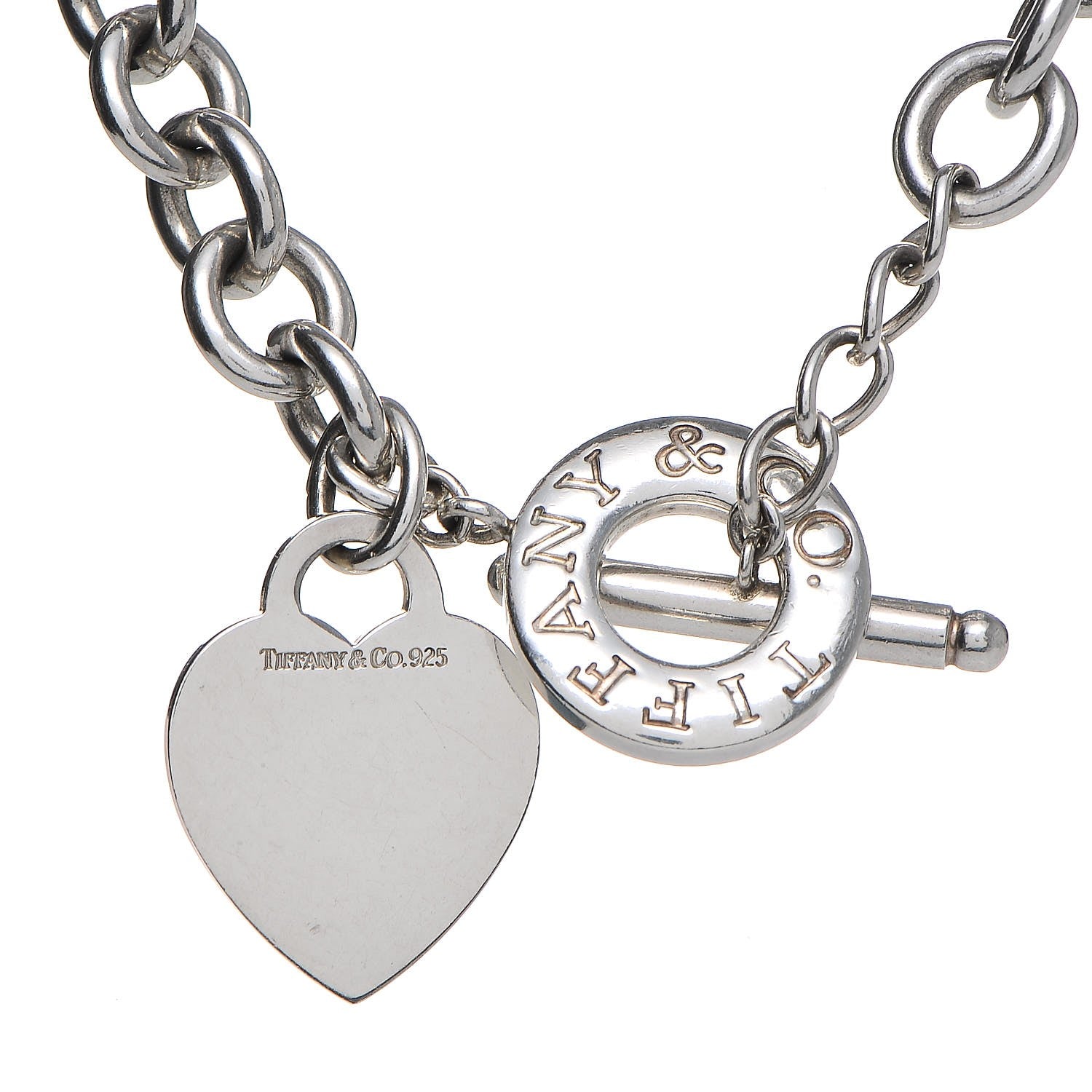 Tiffany Sterling Silver Heart Tag Toggle Necklace 3 of 5