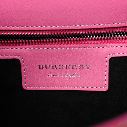 Burberry Trench Calfskin Splash Print Medium DK88 Top Handle Bag Rose 6 of 15