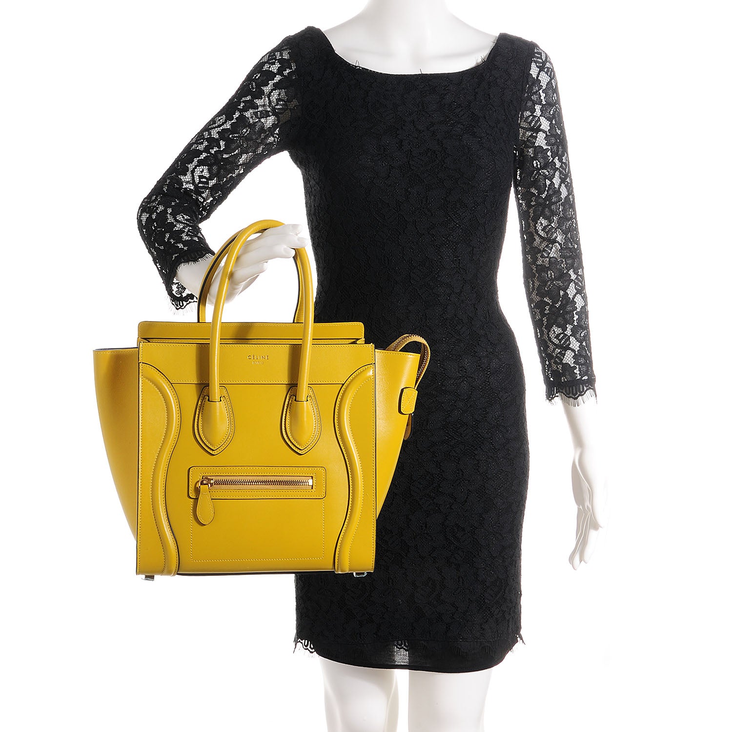 Celine Palmelato Calfskin Micro Luggage Chartreuse 2 of 9