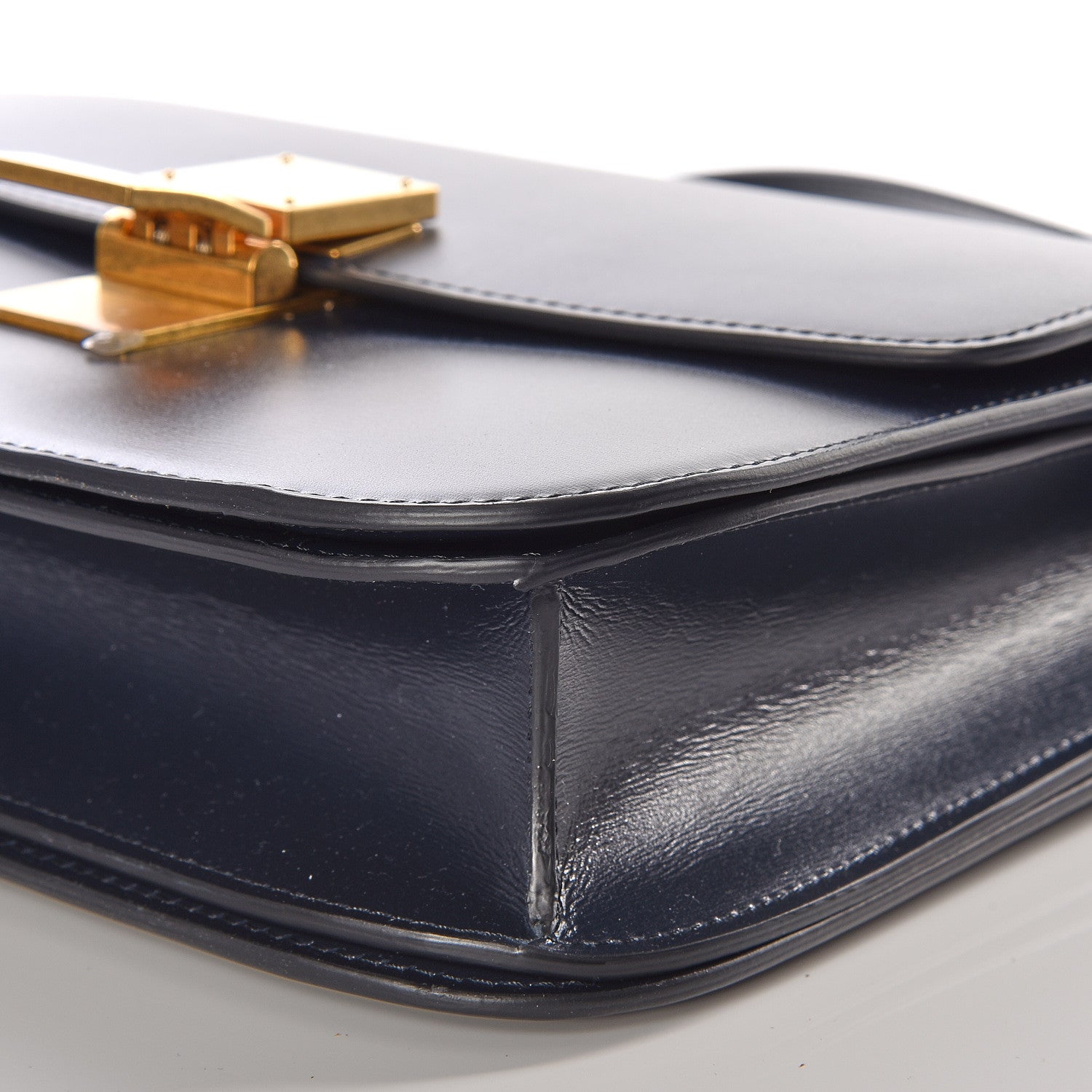Celine Box Calfskin Medium Classic Box Flap Bag Navy 6 of 9