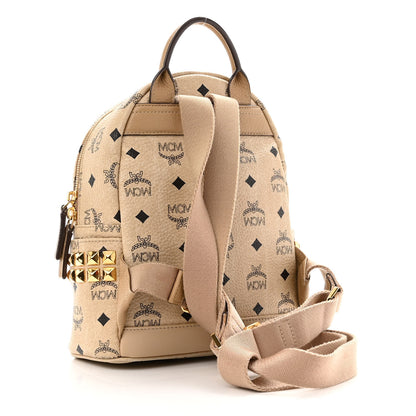 MCM Visetos Side Stud Mini Stark Backpack Beige 3 of 10