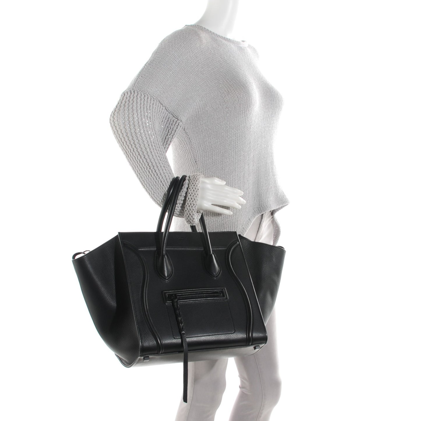Supple Calfskin Medium Phantom Luggage Black