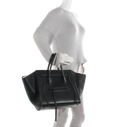 Celine Supple Calfskin Medium Phantom Luggage Black 2 of 9