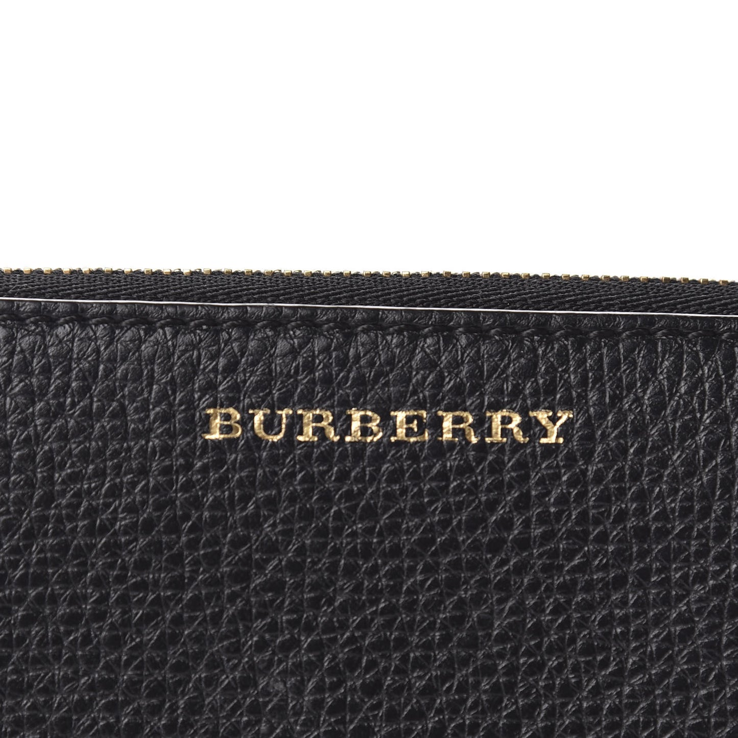 Calfskin House Check Elmore Zip Around Wallet Black