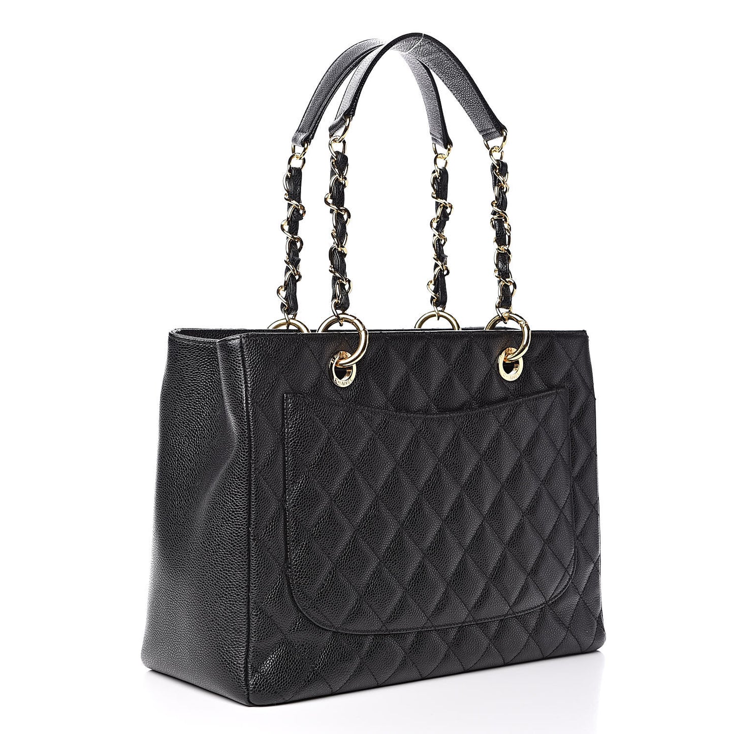 Caviar Quilted Grand Shopping Tote GST Black