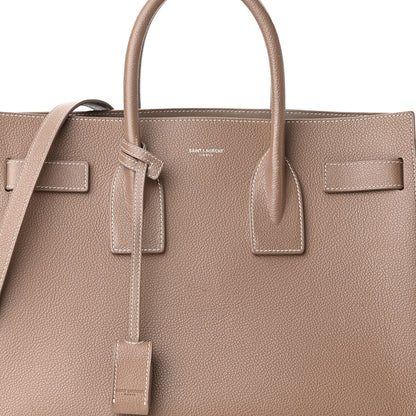 Saint Laurent Grained Calfskin Topstitch Small Classic Sac De Jour Taupe 7 of 17