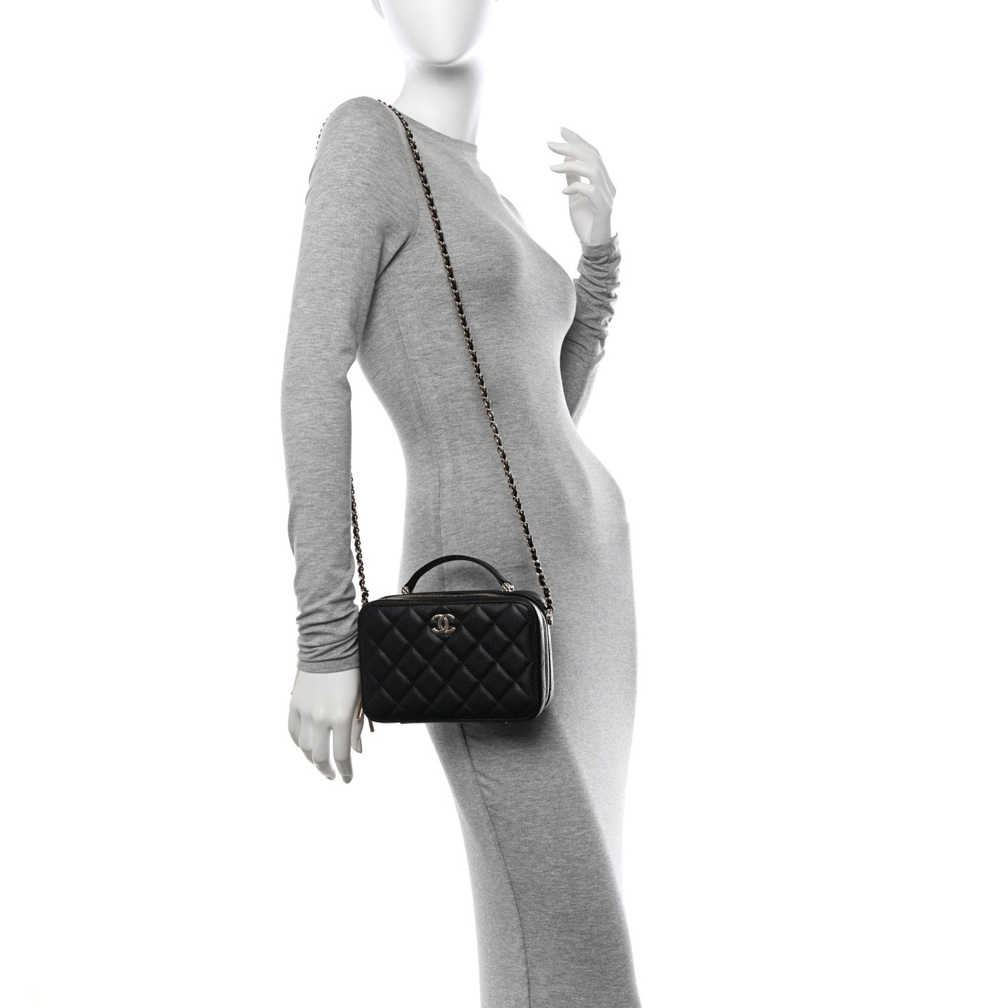 Caviar Quilted Vanity Case Black