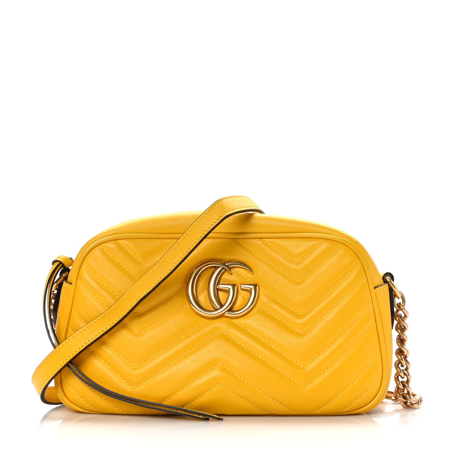 Gucci Calfskin Matelasse Small GG Marmont Chain Shoulder Bag Stone Topaz 1 of 10