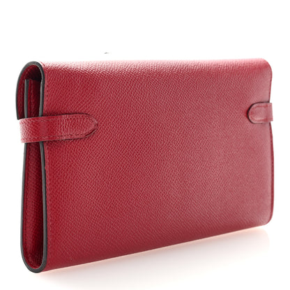 Hermes Epsom Kelly Longue Wallet Rouge Grenat 3 of 8