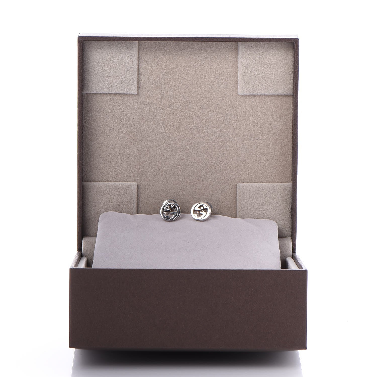 Gucci Sterling Silver Interlocking GG Stud Earrings 5 of 5