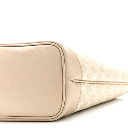 Gucci GG Supreme Monogram Textured Dollar Calfskin Small Ophidia Shoulder Tote Bag Beige Mystic White Oatmeal 10 of 10
