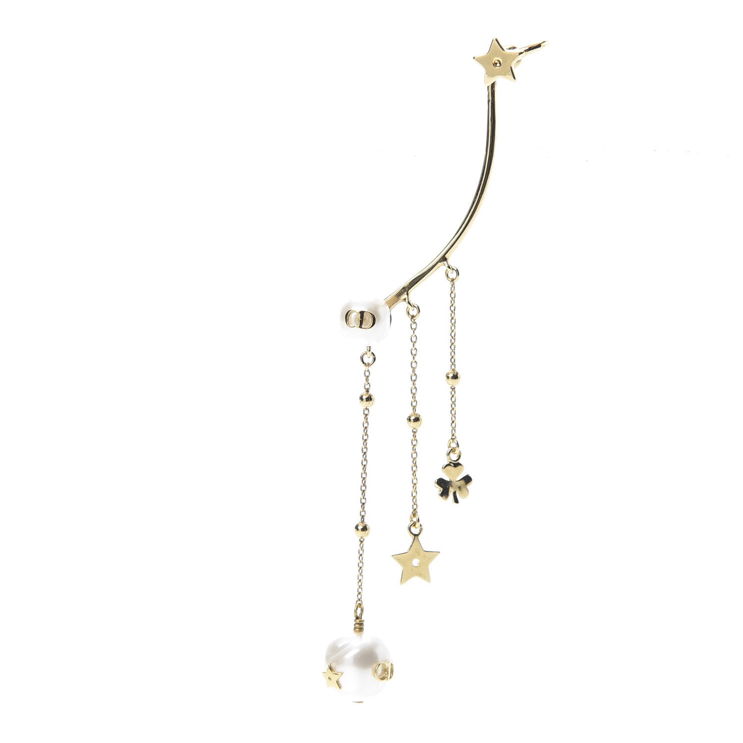 Christian Dior Pearl Shiny-D Earring Gold 1 of 4