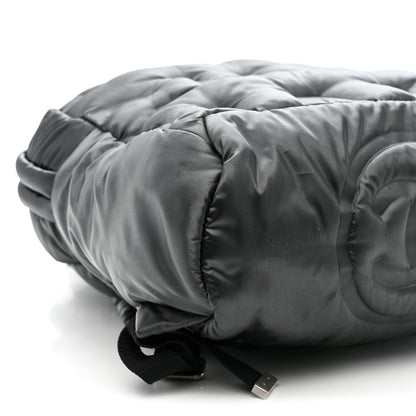 Chanel Nylon Embossed Small Doudoune Backpack Grey 9 of 10