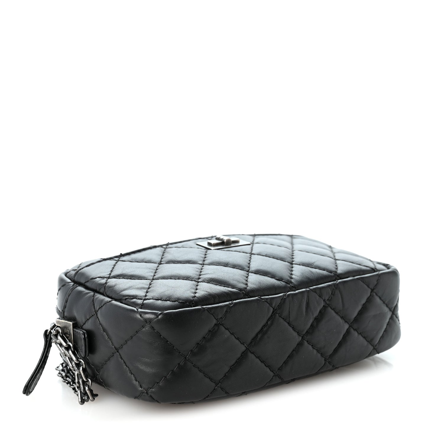 Aged Calfskin Quilted Mini Reissue Camera Case Black