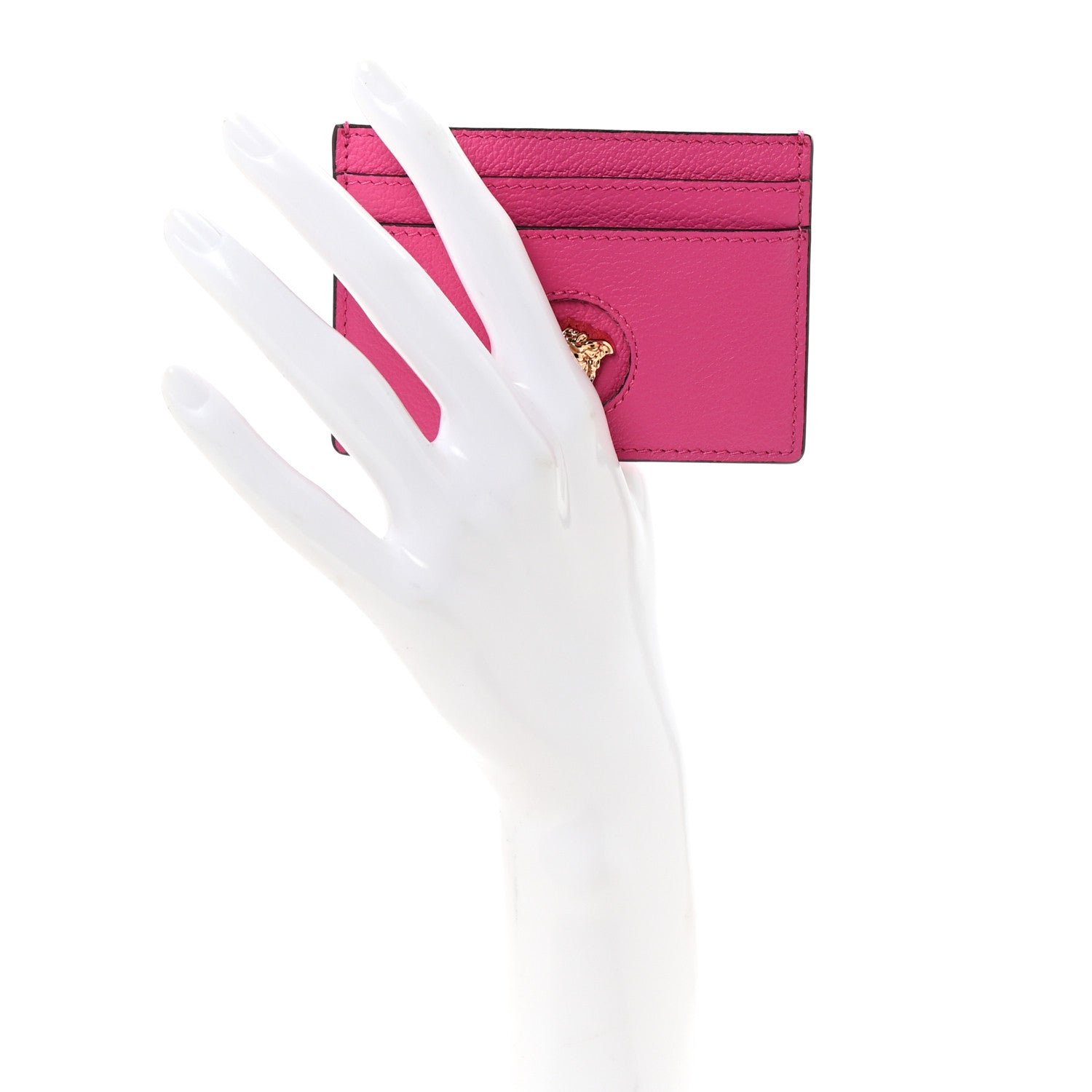 Versace Calfskin Medusa Card Holder Dark Pink 2 of 7