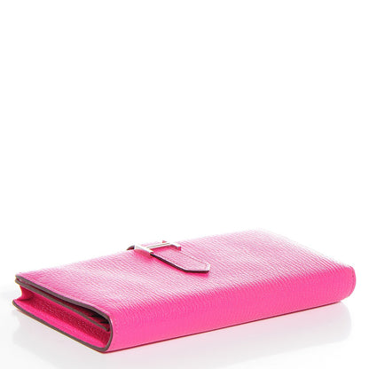 Hermes Chevre Mysore Bearn Gusset Wallet Rose Tyrien 3 of 8