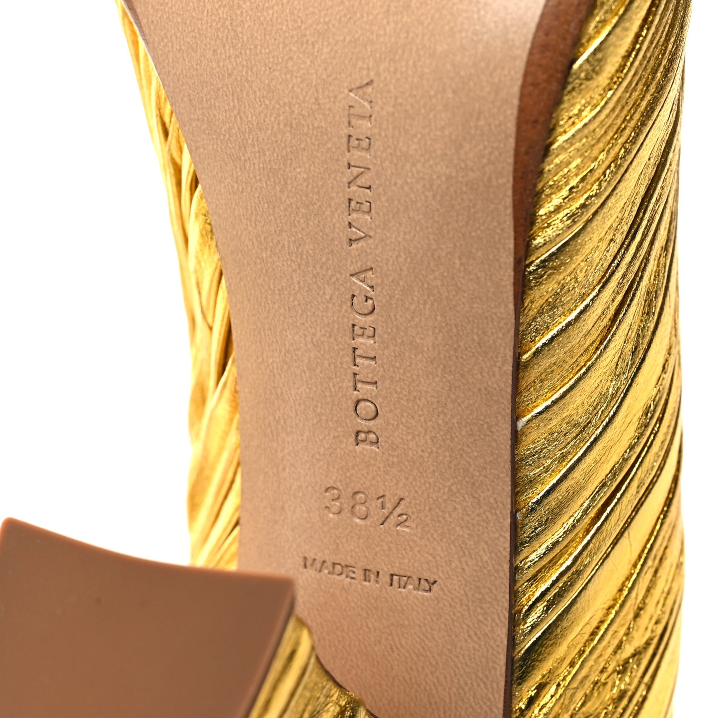 Metallic Bark Nappa Almond Pumps 38.5 Gold