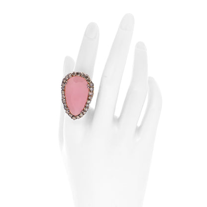 Suzanne Kalan 18K Rose Gold Champagne Diamond Rose Quartz Cocktail Ring 53 6.5 2 of 6