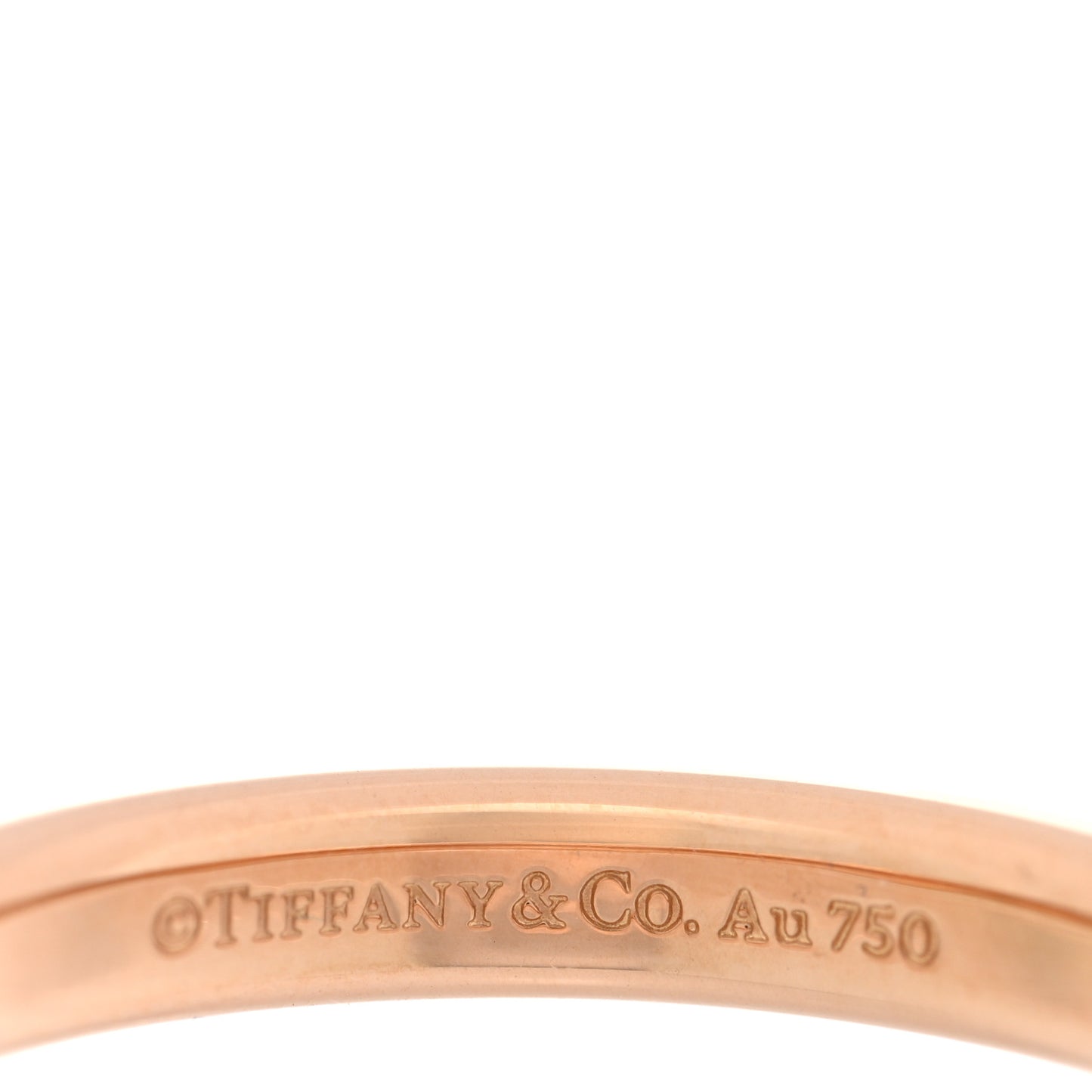 18K Rose Gold Diamond Logo Band Ring 53 6.25