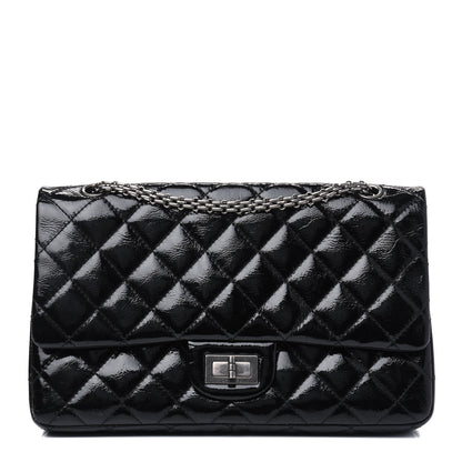 Chanel Distressed Patent Quilted 2.55 Reissue 227 Flap Black 1 of 16