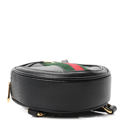 Gucci Grained Calfskin Web Mini Ophidia Round Backpack  Black 4 of 10